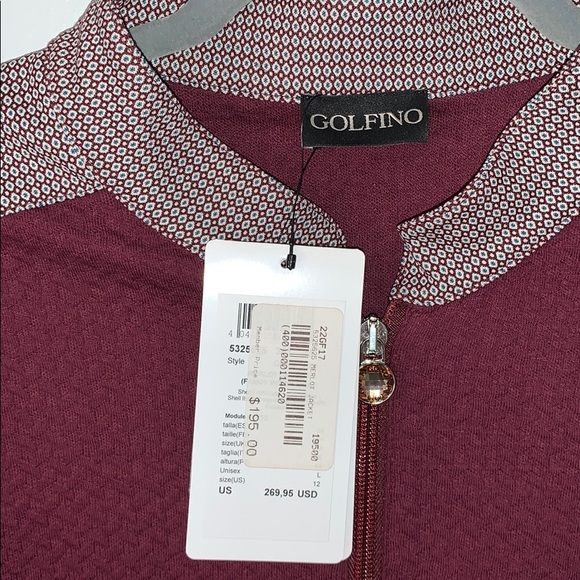 Golfino merlot collared zip up golf jacket L/12 - Picture 3 of 6